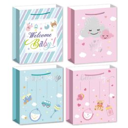 72 Pieces Baby Gift Bag L 10.5x13x5.5" - Baby Shower