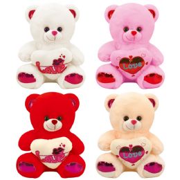 36 pieces 16-inch Bear W/heart 2 Style 36s White + Ivory - Valentine Decorations