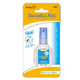 36 pieces 2in1 Correction Fluid 0.74oz W/foam Brush & Pen Tip - Correction Items