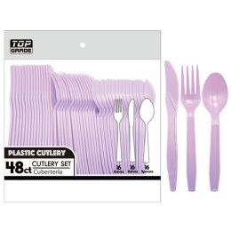 48 pieces 48ct Cultery Macron Lavender48 - Plastic Serving Ware