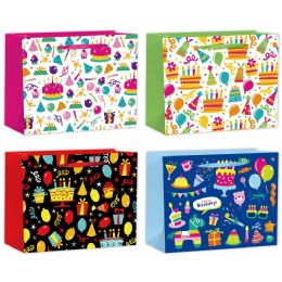 72 pieces B'day Bag 16x13x8"/hj 72s 3d+glt - Gift Bags Everyday