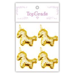 12 pieces Sequin Unicorn Gold - Scrapbook Supplies
