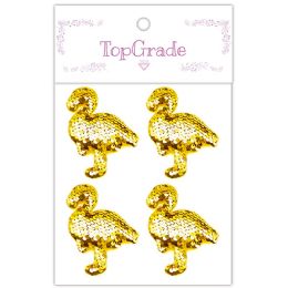 12 pieces Sequin Flamingo Gold - Scrapbook Supplies