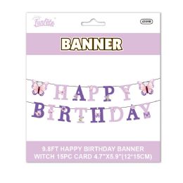 24 pieces B'day Banner Butterfly 12*15cm - Party Banners