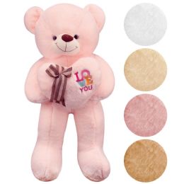 12 pieces 32-inch Bear With Heart 4 Clrs 12s - Plush Toys