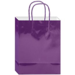 48 pieces Gift Bag 13x10.5x5.5"/l Purple Glossy - Gift Bags Everyday