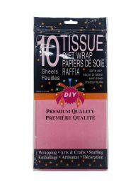 72 pieces 10ct Tissue Paper Lt Pink 72s 20x20-inch - Tissue Paper