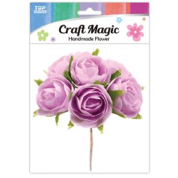 600 Pieces 6-Piece satin flower Lavender 2.5cm - Craft Stems