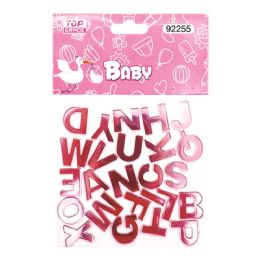 24 pieces 26ct Alphabet BB-Pink 1.5-inch - Scrapbook Supplies
