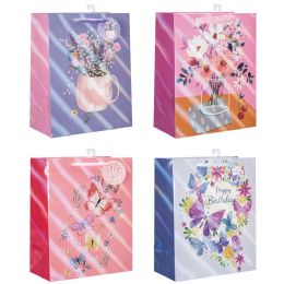 72 pieces B'day Bag 10.5x13x5.5" /l 72s Holo W/print - Gift Bags Everyday