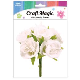 480 Pieces 6-Piece satin flower White 3.1cm - Craft Stems
