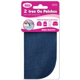 24 pieces 2ct IroN-On Patches Faded Denim - Sewing Supplies