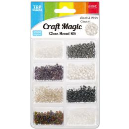 24 pieces 45g Glass Beads Blk+wt - Craft Beads