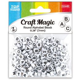 24 pieces Plastic Letter Beads Black & White 4x7mm 20g - Craft Beads