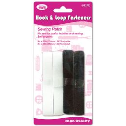 24 pieces 02276 Hook&loop Fastener24/192 Wht+blk 9x0.7-inch - Sewing Supplies