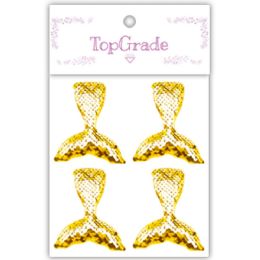 12 pieces Sequin Mermaid Gold - Scrapbook Supplies