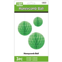 24 pieces 3pc Honeycomb Ball 4-inch/6-inch/8-inch Lime - Hanging Decorations & Cut Out