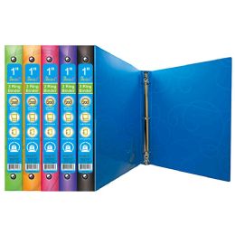 48 pieces 1-inch Poly 3-Ring Binder 48s Swirl Dsgn W/pocket - Binders