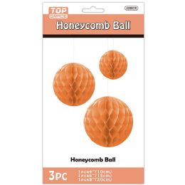 24 pieces 3pc Honeycomb Ball 4-inch/6-inch/8-inch Orange - Hanging Decorations & Cut Out