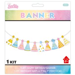 24 pieces Happy B'day Banner/hat - Party Banners