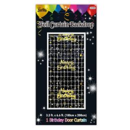 24 pieces Birthday Foil Curtain Backdrop - Hanging Decorations & Cut Out