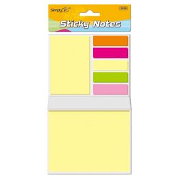 48 Pieces 220-Piece Neon Stick-On Booklet - Sticky Note & Notepads