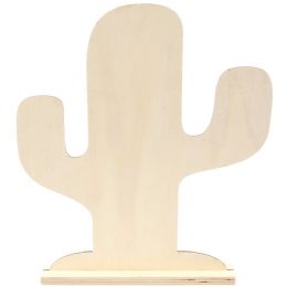 72 Pieces Wood Standing Cactus 25x28x0.4cm - Craft Kits