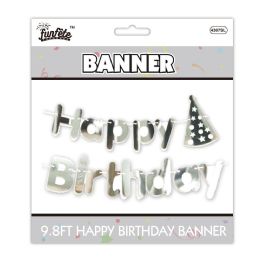 24 pieces B'day Banner 10ft sl - Party Banners