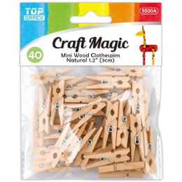 480 Pieces 40-Piece 3cm mini craft pin Natural - Clothes Pins