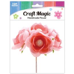 480 Pieces 6-Piece satin flower Peach 4.5cm - Craft Stems