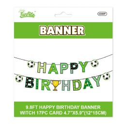 24 pieces B'day Banner Soccer 12*15cm - Party Banners
