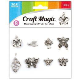 24 pieces 8pc Metal Pendant Sil - Scrapbook Supplies