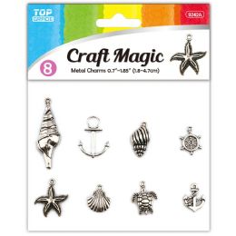24 pieces 8pc Metal Pendant Sil - Craft Beads