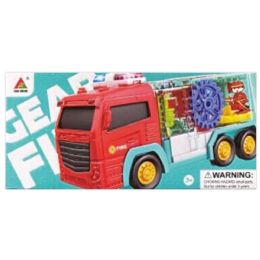 12 pieces Transparent Gear Fire Engine 20.5x8x8cm - Craft Container and Storage