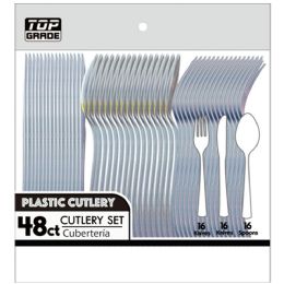 48 pieces #01311sl 48ct Cutlery Sil 48s - Plastic Dinnerware