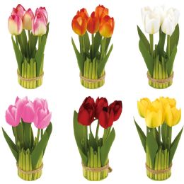 24 Wholesale Potted Flower Astd Clrs 20cm