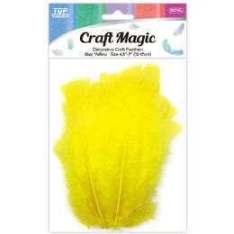 24 Wholesale Feather Yellow 12-17cm