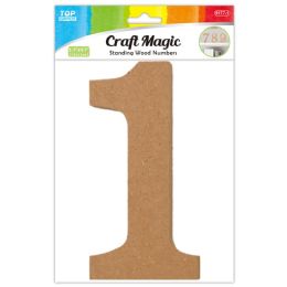 12 Wholesale Wooden Number "1" 13x12x1.2cm