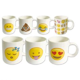 48 pieces Ceramic Mug Emoji 12oz/48s - Coffee Mugs