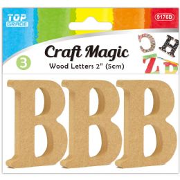 24 Wholesale 3pc Wooden Letter "b" 5x4x1cm