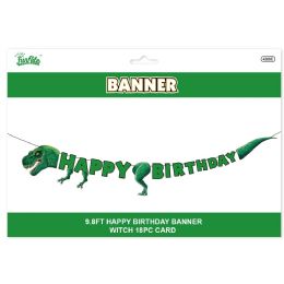 24 pieces B'day Banner Dinosaur - Party Banners