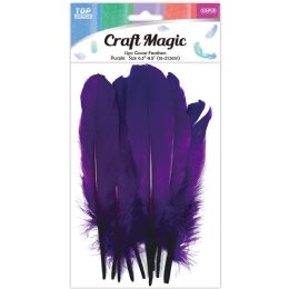 24 Wholesale Goose Feather Purple 12ct 16-22cm