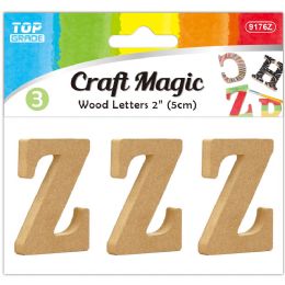 24 Wholesale 3pc Wooden Letter "z" 5x4x1cm