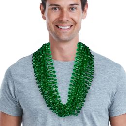 156 Packs Green 33-inch 12mm Bead Necklaces 12's - Party Novelties