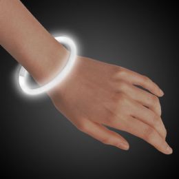 550 Pieces White 8-inch Glow Bracelets 50's - LED Party Supplies