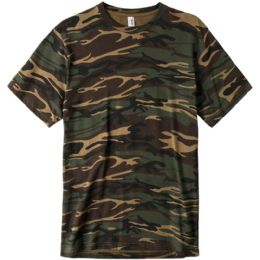 Mens Cotton Short Sleeve T Shirts Green Camo Size Small