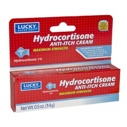 48 pieces Travel Size Lucky 1% Hydrocortisone Cream - 0.5 oz - Pain and Allergy Relief