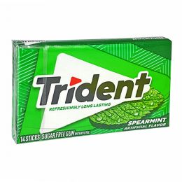 75 pieces of Travel Size Trident Spearmint Sugar Free GuM- 14 Sticks