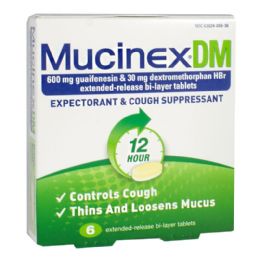 8 pieces Mucinex Dm Expectorant Cough Suppressant - Box Of 6 - Pain and Allergy Relief