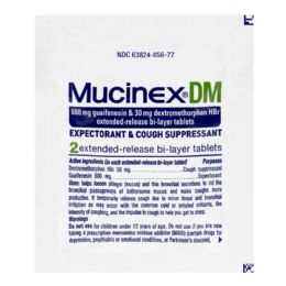 40 pieces Travel Size Mucinex Dm Expectorant Cough Suppressant - 2's - Pain and Allergy Relief